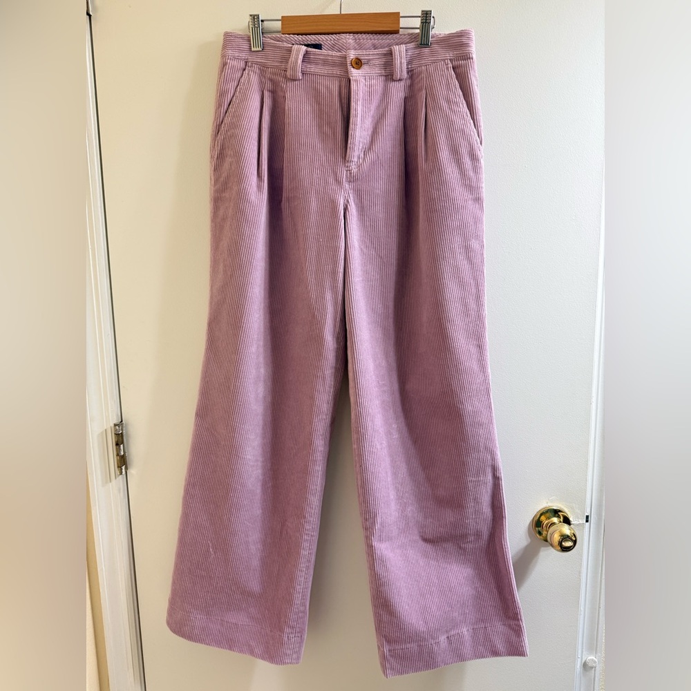 Brooks Brothers Soft Purple Wide Leg Corduroy Pants Size 4 - Picture 3 of 7